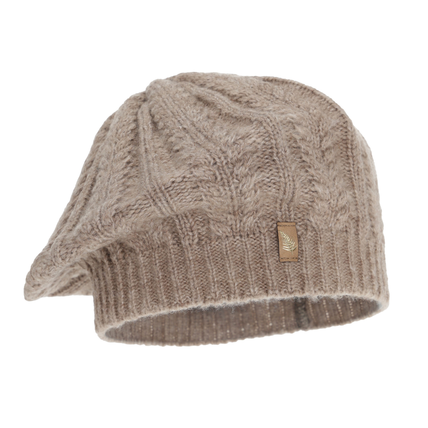 Winterberet Damen, dunkelbeige, mit Merinowolle, Senja