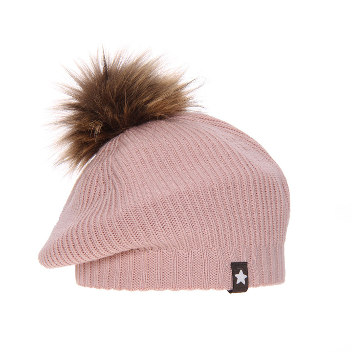 Wintermütze für Mädchen mit Bommel Rosa Rose