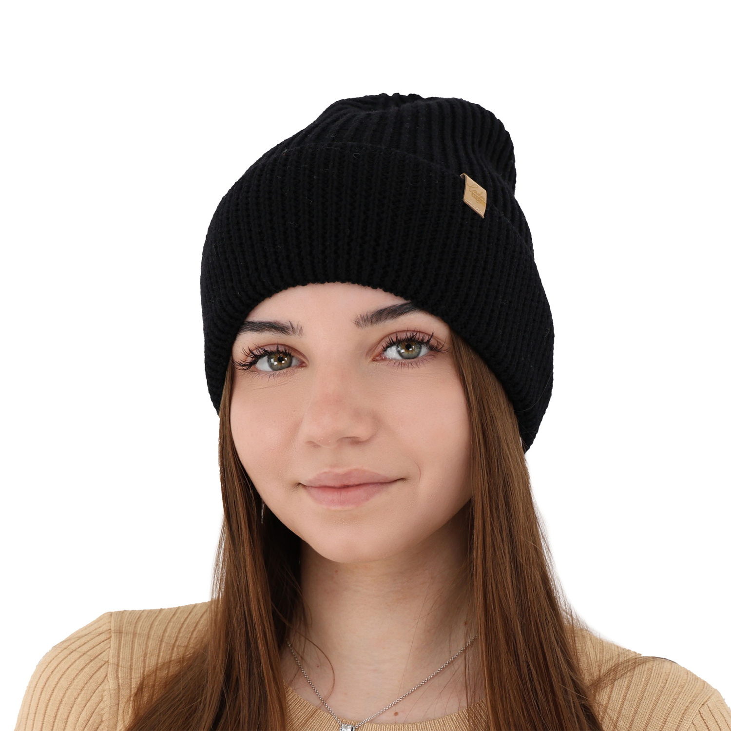 Wintermütze Damen, camel, 100% Merinowolle, Isla
