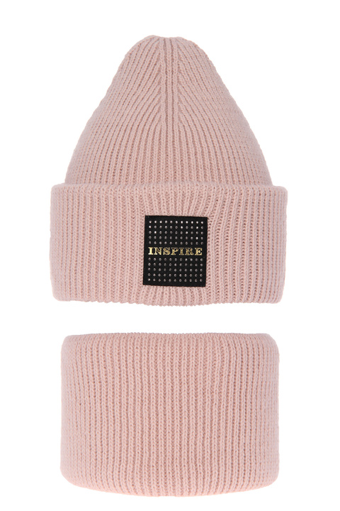 Winterset Mädchen: Mütze und Schlauchschal Rosa Lumena