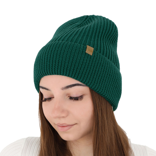 Wintermütze Damen 100% extrafeine Merinowolle Braun Isla