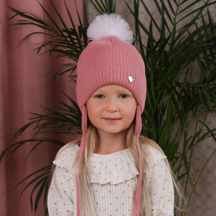 Herbst und Frühlingsmütze für Mädchen Rosa Poni