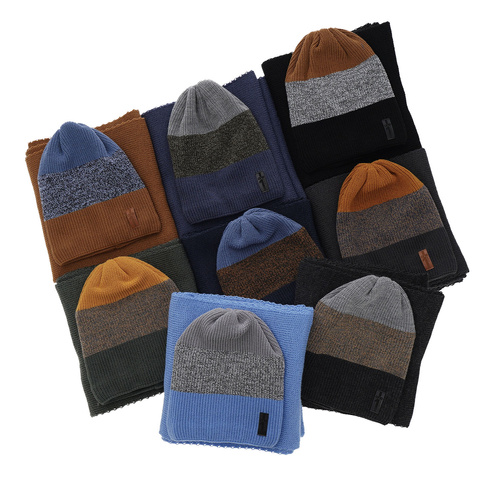 Winterset Jungen: Mütze und Schal Navy Blau Sonik