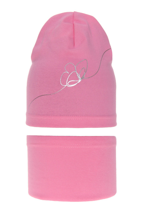 Herbst und Frühlingsset Mädchen: Mütze und Schlauchschal Rosa Jula