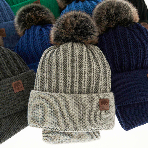 Winterset Jungen: Mütze und Schlauchschal mit Bommel Camel Havier