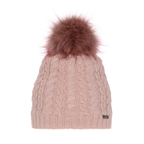 Wintermütze Damen aus Merinowolle in Rosa Satina