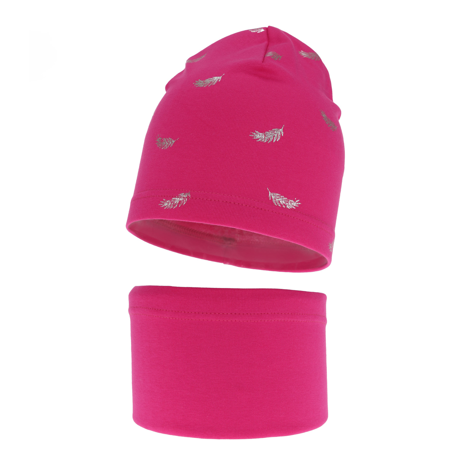 Herbst und Frühlingsset Mädchen baumwolle: Mütze und Schlauchschal Amaranth Florena