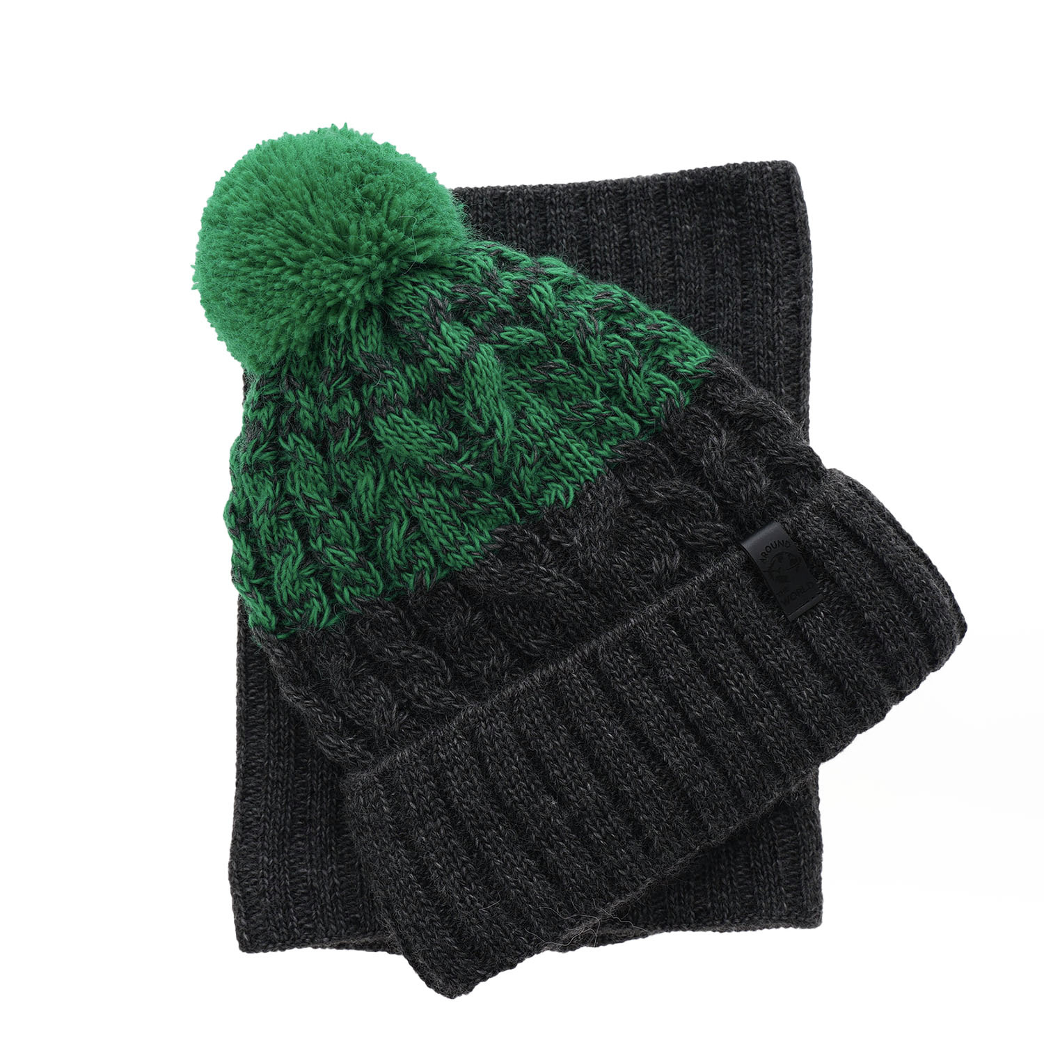 Winterset Jungen: Mütze und Schlauchschal mit Bommel Navy Blau Travis