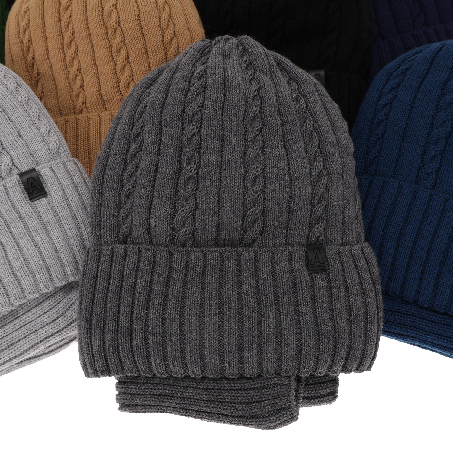 Winterset für Jungen: Mütze und Schlauchschal aus Merinowolle in Navy Blau Kairo