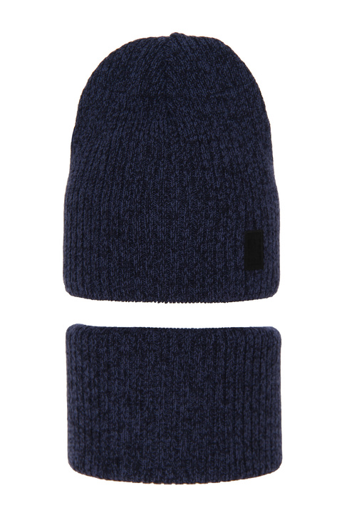 Winterset Jungen: Mütze und Schlauchschal Navy Blau Ikon