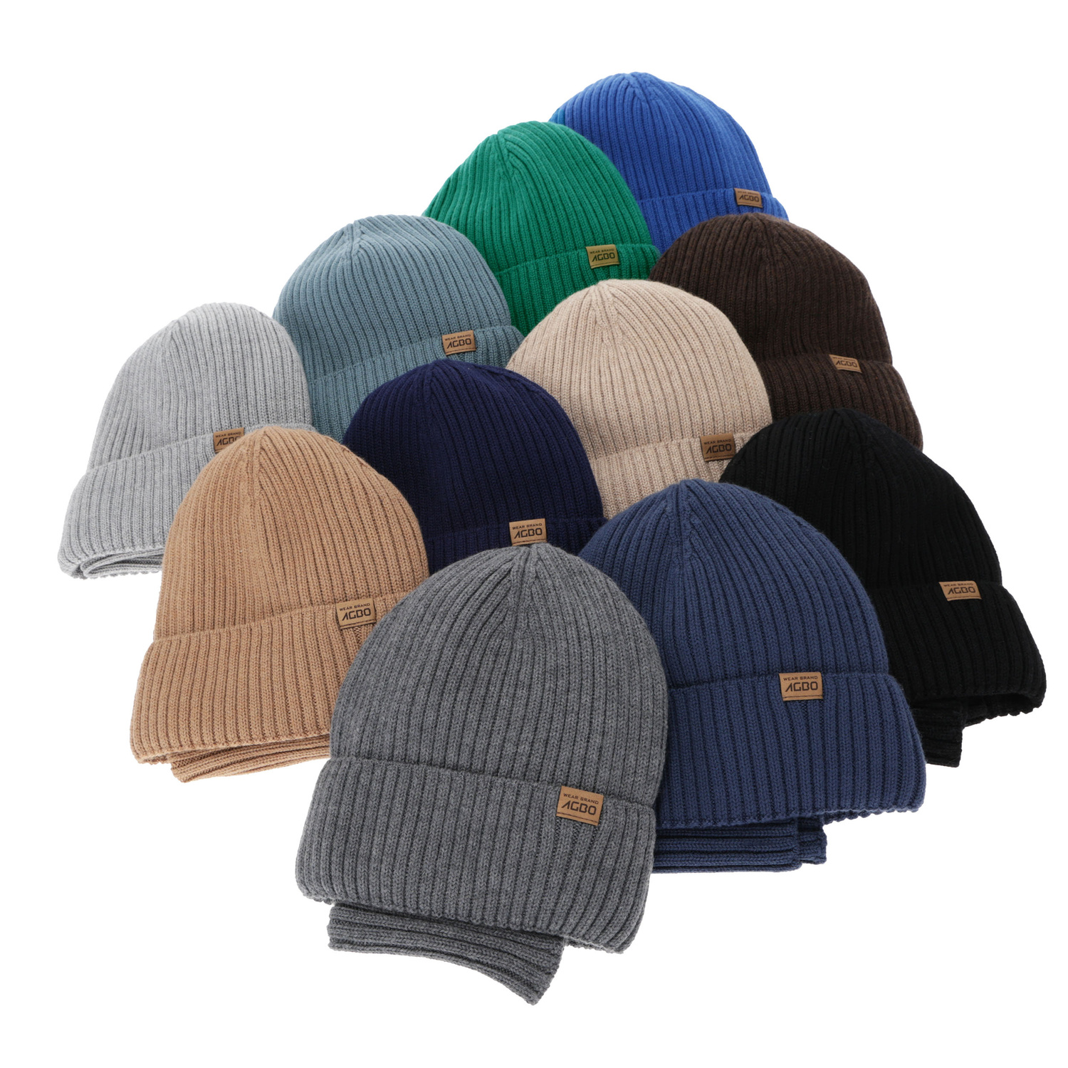 Winterset Jungen: Mütze und Schlauchschal, Winter, 100% Merinowolle, mit Merinowolle, blau, Domin