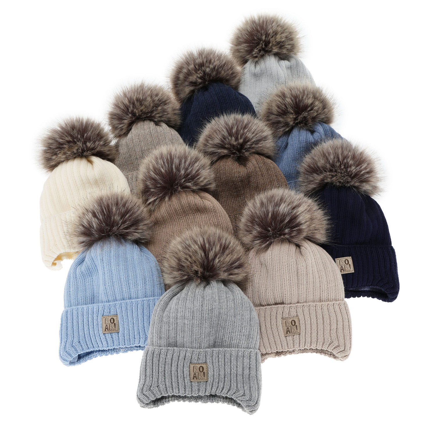 Wintermütze für Jungen, wiązana, mit Merinowolle, grau, Nabil