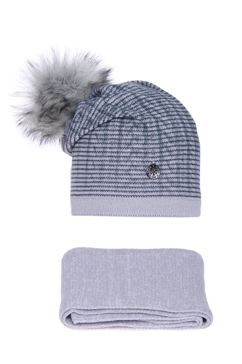 Winterset für Mädchen: Mütze und Schlauchschal Beige Elen