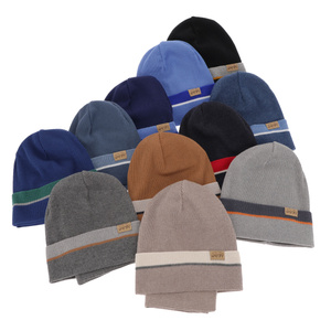 Herbst und Frühlingsset Jungen: Mütze und Schlauchschal Blau Antonio