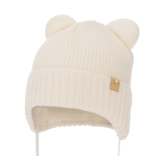 Wintermütze für Mädchen mit Merinowolle Cremefarben Shira