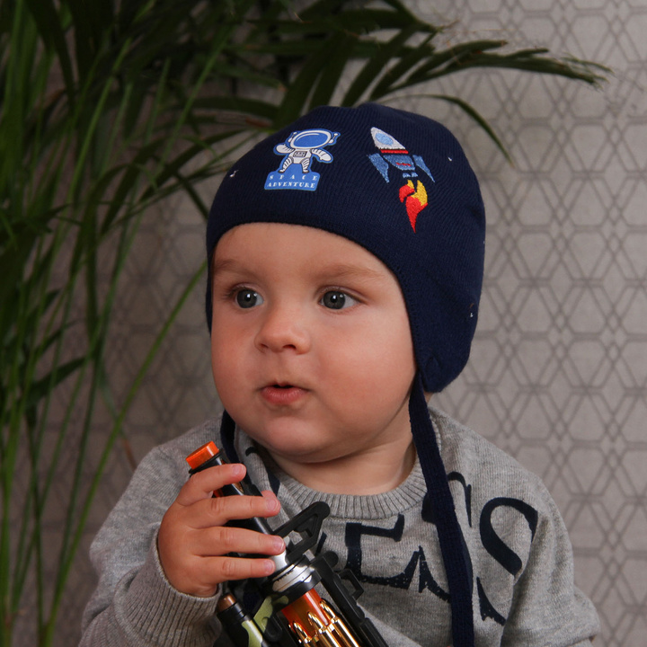 Herbst und Frühlingsmütze für Jungen Navy Blau Armin