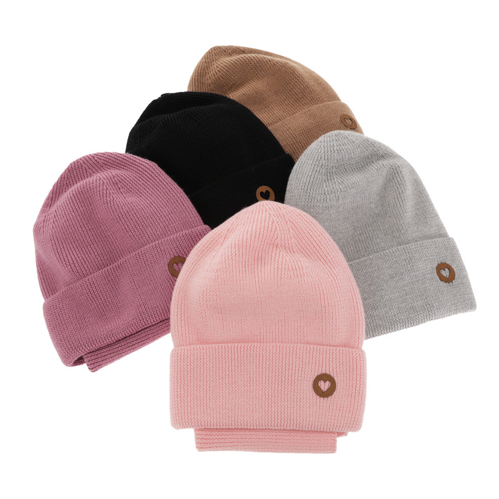 Herbst und Frühlingsset Mädchen: Mütze und Schlauchschal 100% extrafeine Merinowolle Rosa Brook