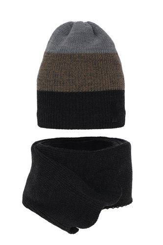 Winterset Jungen: Mütze und Schal Grau Sonik