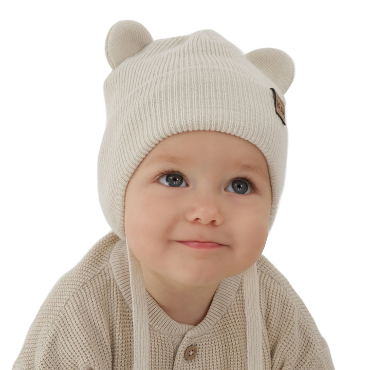 Herbst und Frühlingsmütze für Jungen Beige Nikifor