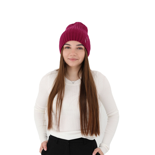 Wintermütze Damen 100% extrafeine Merinowolle Rosa Ariga