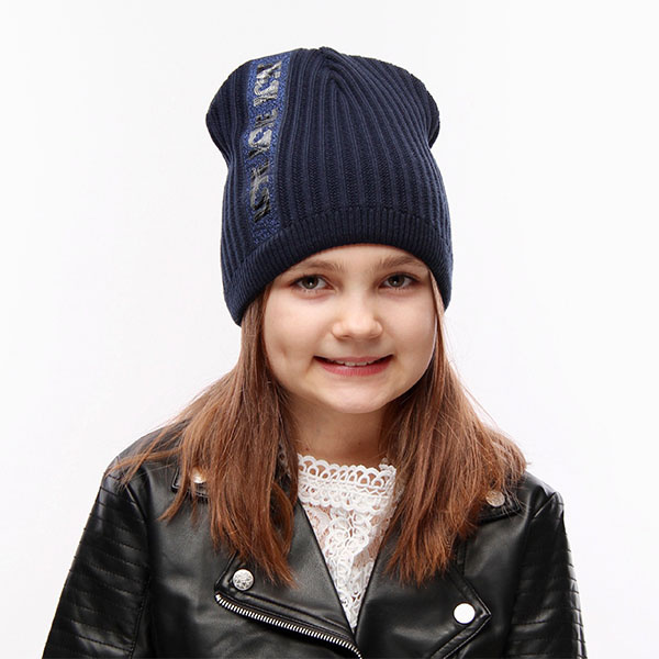 Herbst und Wintermütze für Mädchen Navy Blau Maskara