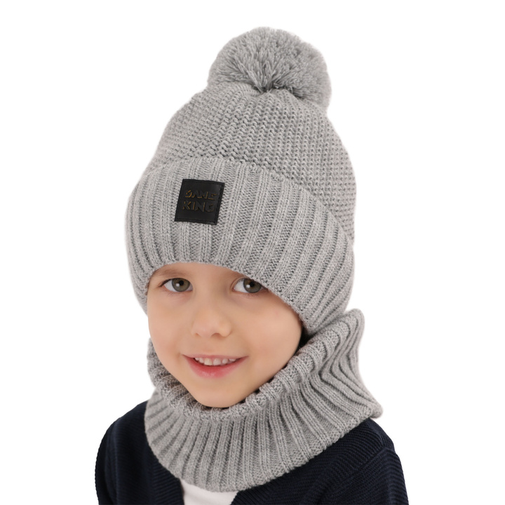 Winterset für Jungen: Mütze und Schlauchschal in Navy Blau Conan