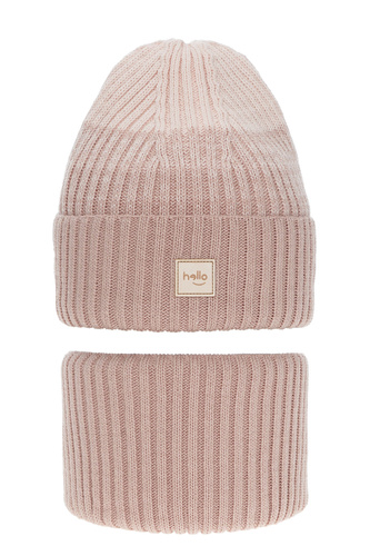 Winterset Mädchen: Mütze und Schlauchschal Rosa Tasha