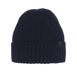 Wintermütze Herren aus Merinowolle in Navy Blau Sewer