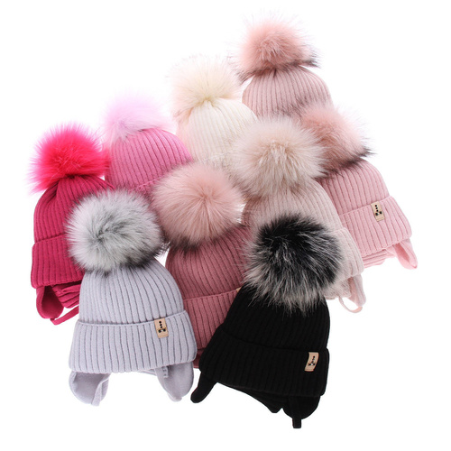 Winterset Mädchen: Mütze und Schlauchschal mit Bommel Beige Preria