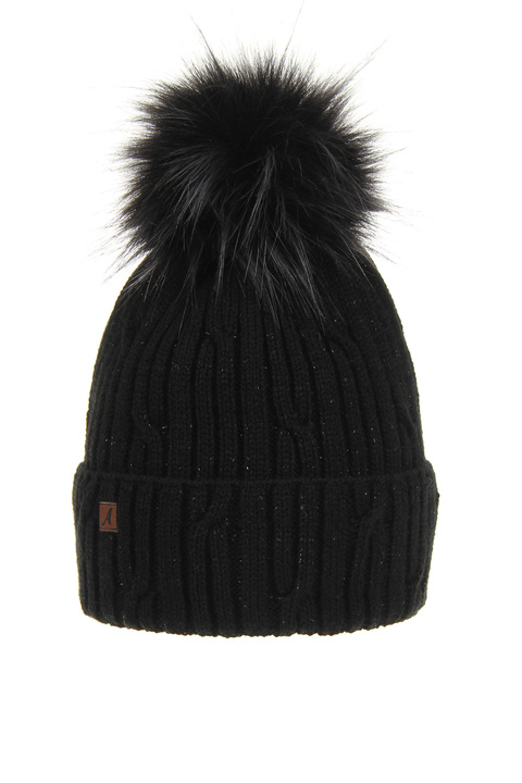 Wintermütze Damen Schwarz Finka