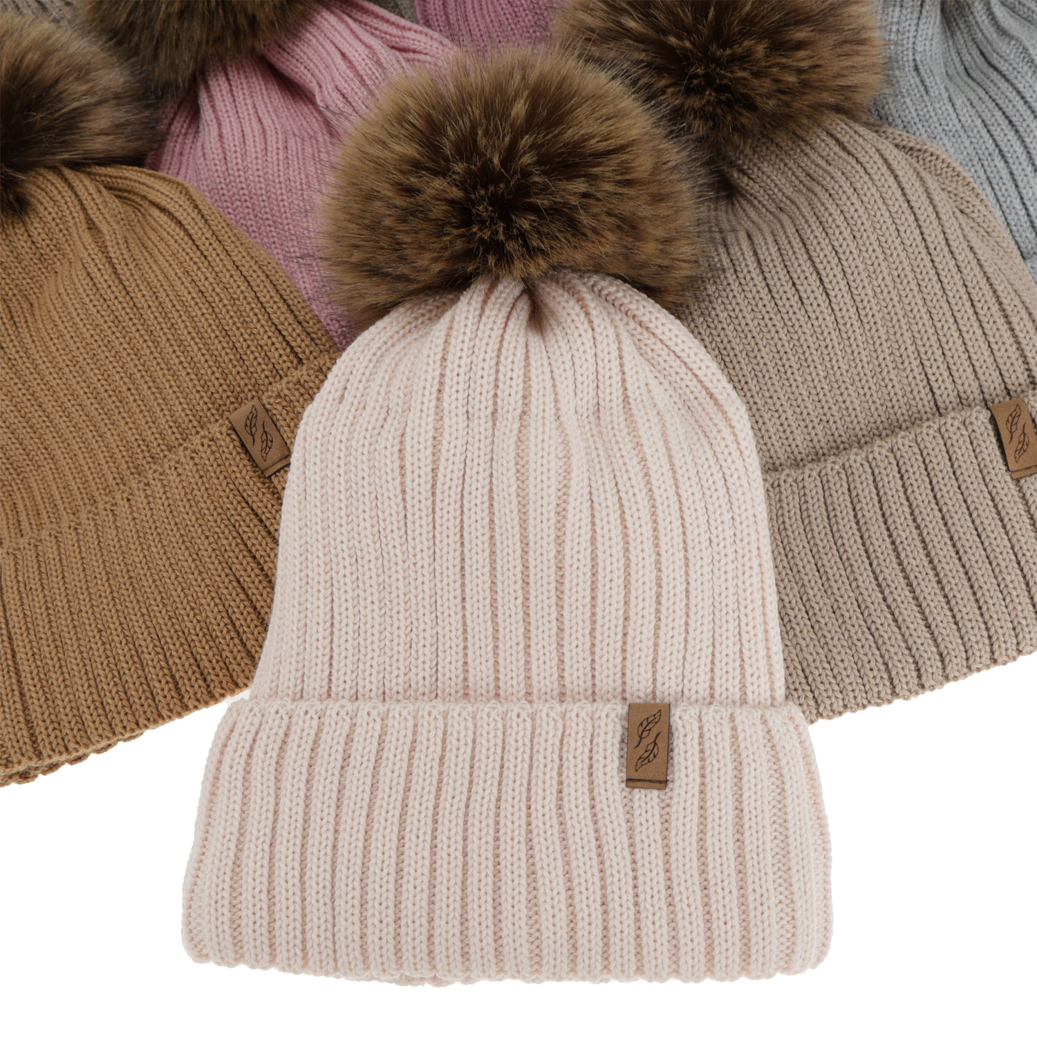 Wintermütze Damen, beige, mit Merinowolle, Zamira