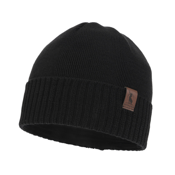 Wintermütze Herren aus Merinowolle in Schwarz Hogan