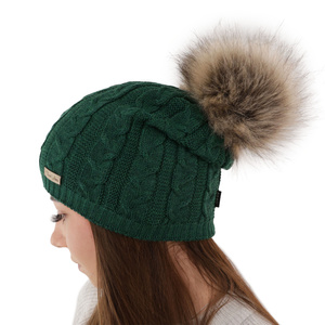 Wintermütze Damen aus Merinowolle in Schwarz Bafi