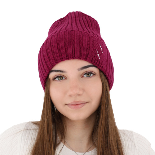 Wintermütze Damen 100% extrafeine Merinowolle Rosa Ariga