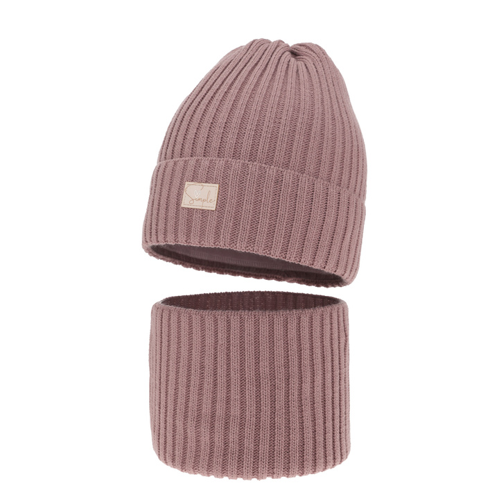 Winterset für Mädchen: Mütze und Schlauchschal in Rosa Tampa