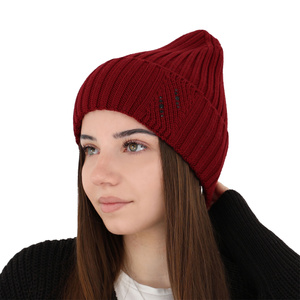 Wintermütze Damen 100% extrafeine Merinowolle Grau Ariga