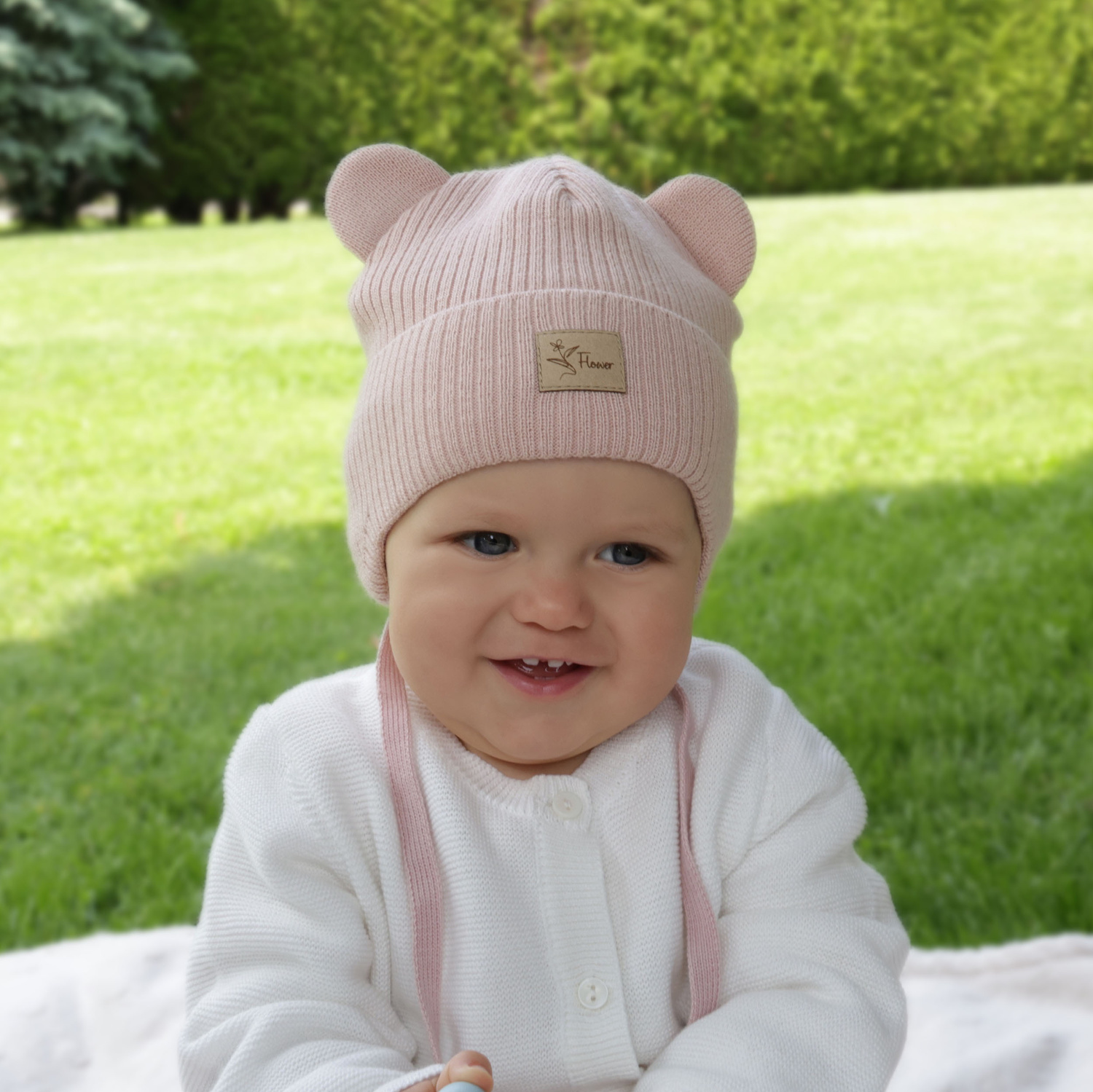 Herbst und Frühlingsmütze für Mädchen, beige, gebunden, Djona