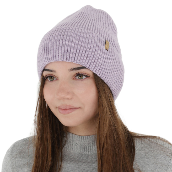 Wintermütze Damen, fioletowa, mit Merinowolle, Tahoe