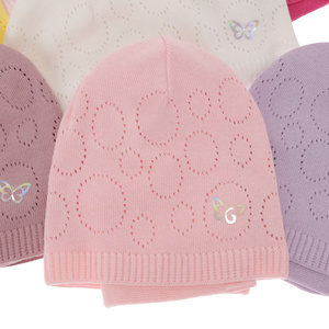 Herbst und Frühlingsset Mädchen: Mütze und Schlauchschal Rosa Amarilla