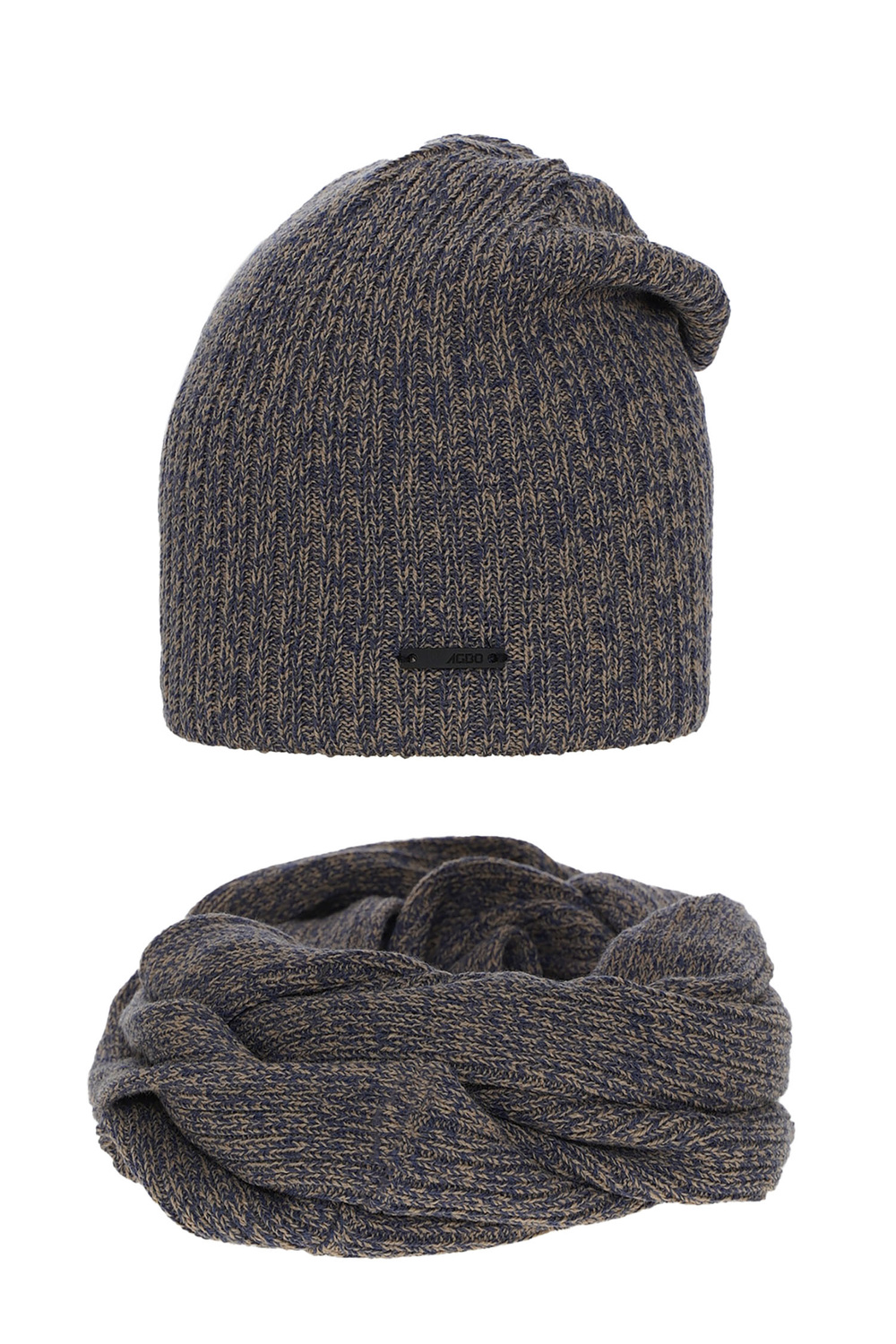 Winterset Jungen: Mütze und Schlauchschal Blau Elmer