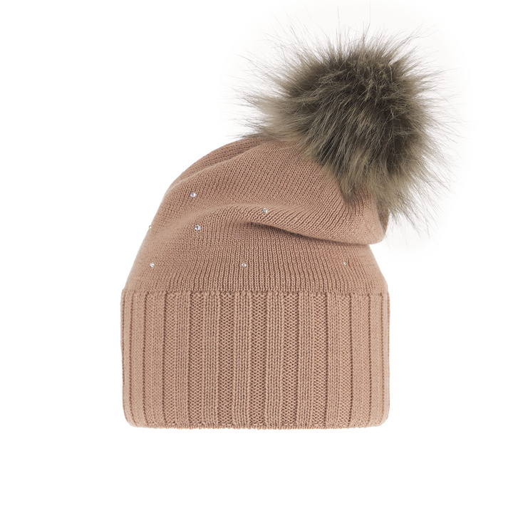 Wintermütze Damen aus Merinowolle in Rosa Malga