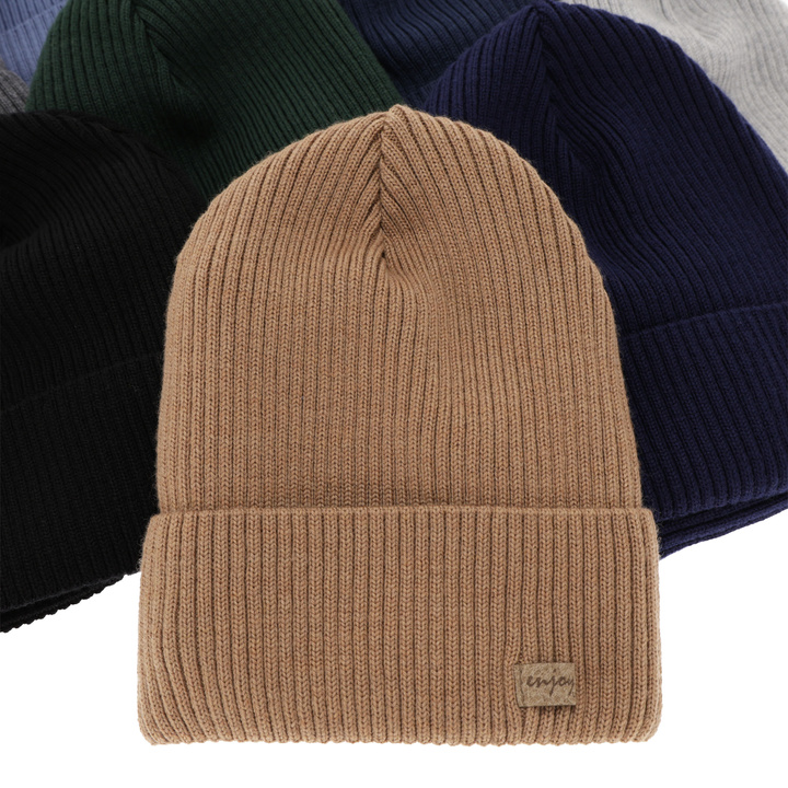 Herbst und Frühlingsset Jungen: Mütze und Schlauchschal 100% extrafeine Merinowolle Camel Intro