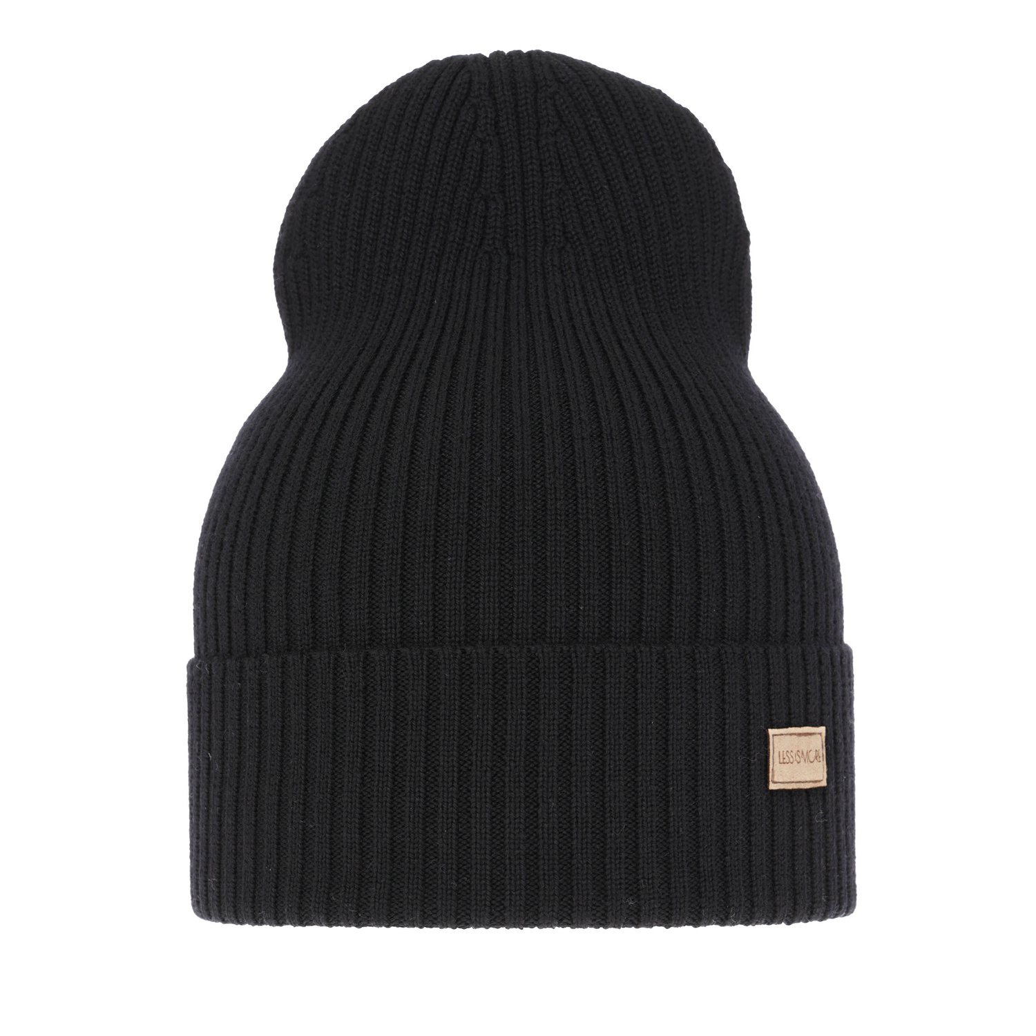 Damenmütze Frühling- Winter Schwarz 100% extrafeine Merinowolle Sophie