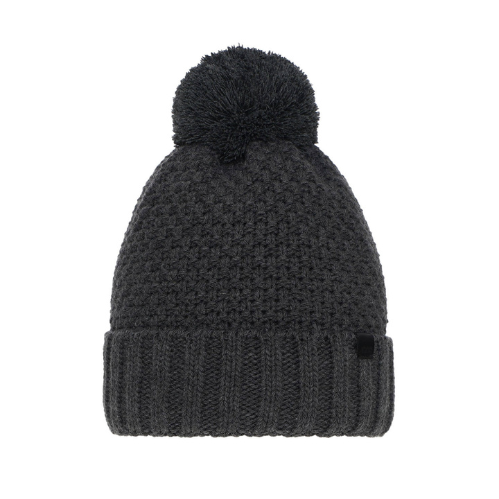 Wintermütze Jungen mit Bommel Grau Polins 
