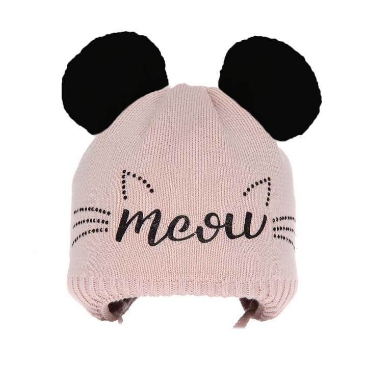 Wintermütze für Mädchen mit zwei Bommeln Rosa Betka