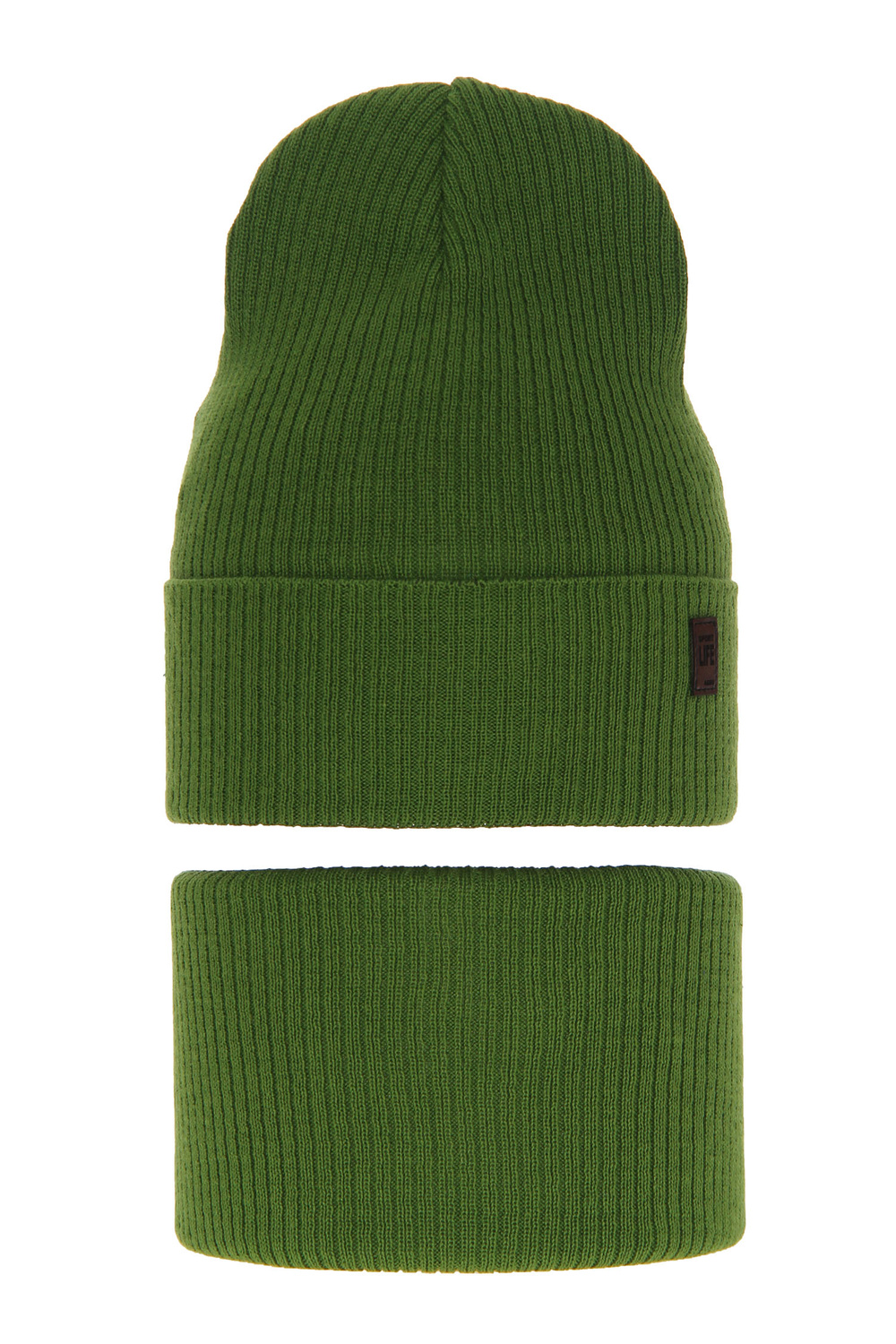 Herbst und Frühlingsset Jungen: Mütze und Schlauchschal, mit Baumwolle, Grün Dragon