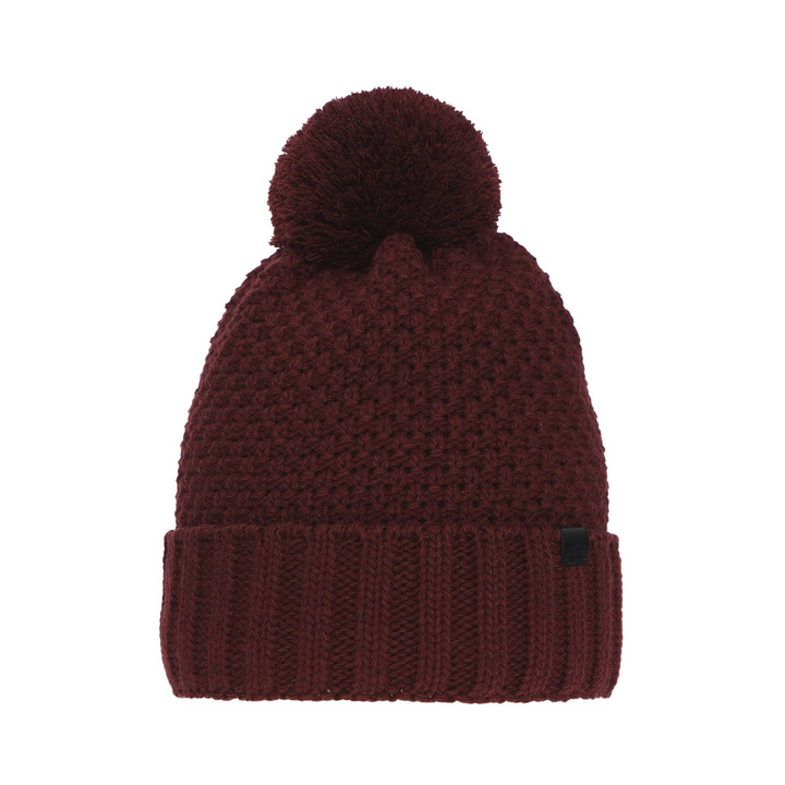 Wintermütze Jungen mit Bommel Burgunder Polins 