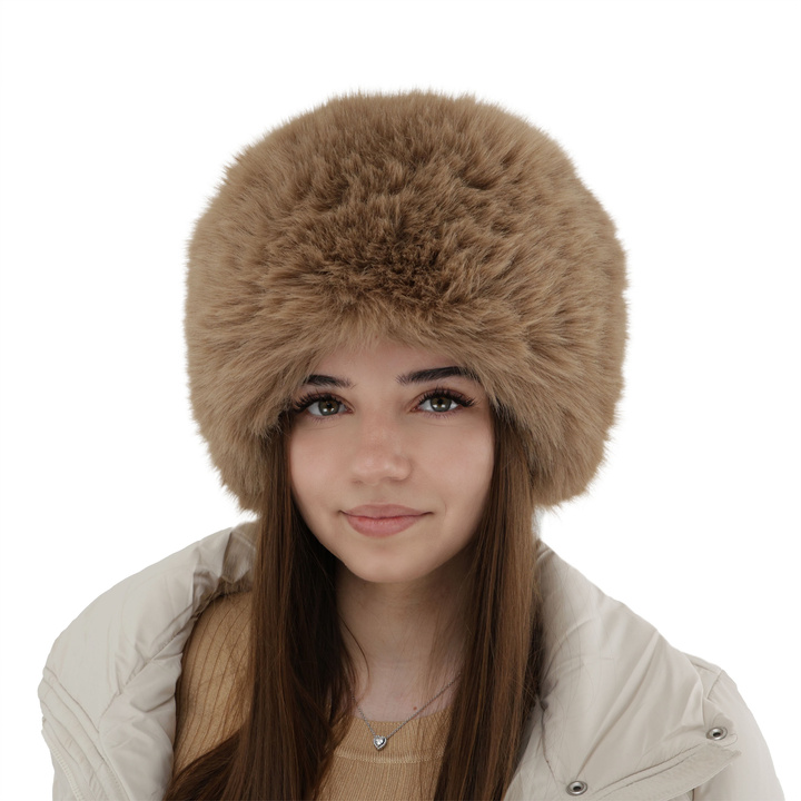 Wintermütze Damen gefüttert mit Wollfleece in Camel Holly