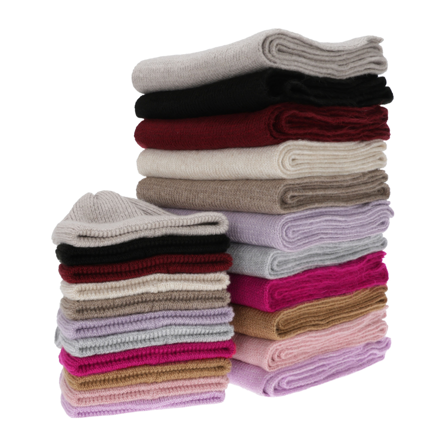 Winterset Damen: Mütze und Schal, Winter, dunkelbeige, mit Merinowolle, Seala