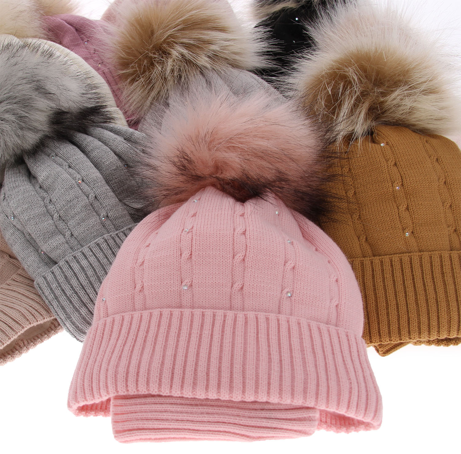 Winterset Mädchen: Mütze und Schlauchschal mit Bommel Schwarz Lawa